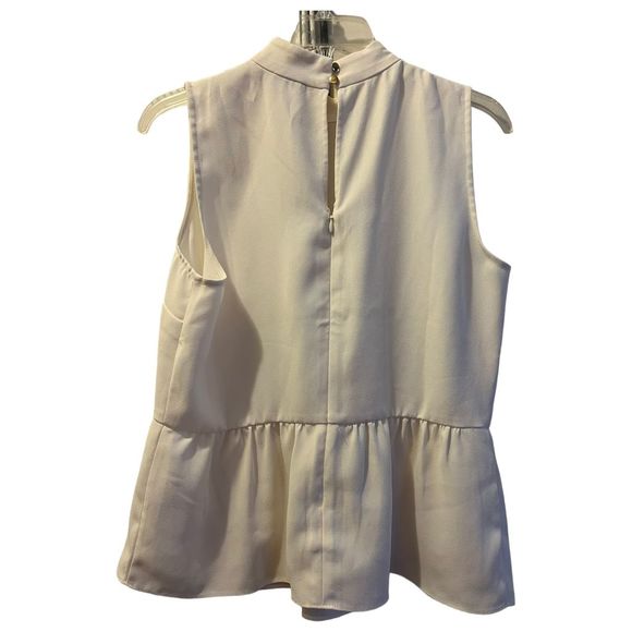 J.Crew Women's White High Neck Peplum Blouse Sleeveless Top with Collar Detail - Picture 7 of 7